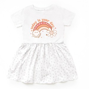 SmileyWorld Today Is Your Day Rainbow  - Toddler Graphic Dress and Infant Dress - 1 of 3