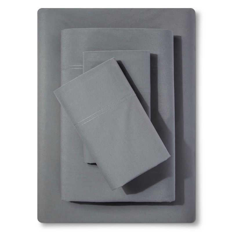 Classic Percale Sheet Set (Queen) Radiant Gray 300 Thread Count - Threshold&#8482;, 1 of 2