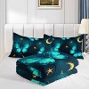 Acoinel 3 Pcs Butterfly and Water Splash Lightwight Ultra Soft Comforter Set with 2 Pillowcases, FULL, Green - 3 of 4