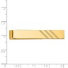 Black Bow Jewelry 14K Yellow Gold Polished & Diagonal Stripe Tie Bar, 8 x 50mm - 3 of 4
