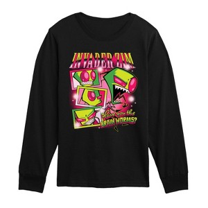 Boys' - Invader Zim - Have you the brain worms Long Sleeve Graphic T-Shirt - 1 of 3