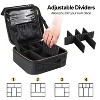 Makeup Bag for Women, Travel Bag Organizer Cosmetic Case with Adjustable Dividers Waterproof Shockproof Handbag, Black - 4 of 4