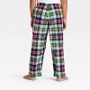 Toddler Plaid Microfleece Holiday Matching Family Pajama Pants - Wondershop™ Cream - 3 of 4