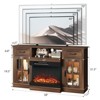 Farmhouse Black 58'' TV Stand For Tvs Up To 70'' With Electric Fireplace and Adjustable Shelves With Glass Door - 4 of 4