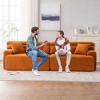 4-Seater Wood Grain Chenille Full Sponge Compression Sofa with 2 Pillows and Deep Seat Comfort - 4 of 4
