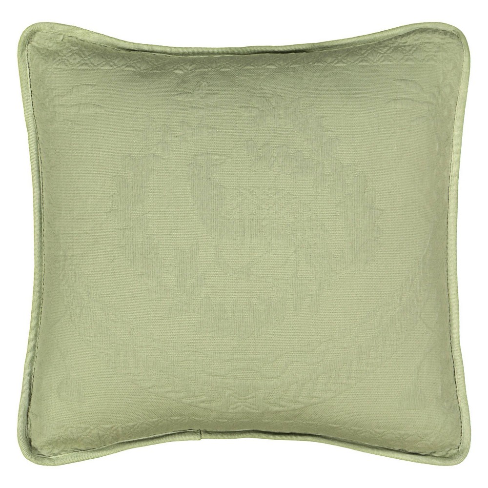 Sage King Charles Matelasse Throw Pillow (20x20") - Historic Charleston