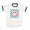 Simply Sage Market S.W.Smiley Checkered Patriotic Ringer Tee - 2 of 4