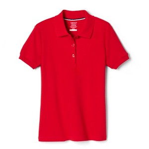 French Toast School Uniform Girls Short Sleeve Fitted Interlock Polo with Picot Collar (Feminine Fit) - 1 of 2