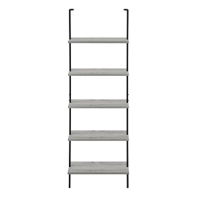 Monarch Specialties 5-Tier Bookshelf - 72" H, White Metal & Laminate, Modern Ladder Design - View #3