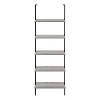 Monarch Specialties Bookshelf Bookcase Etagere Ladder 5 Tier 72InchH Office Bedroom Metal Laminate Grey Black Contemporary Modern - 2 of 4