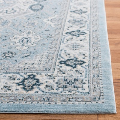 Isabella Blue and Cream Synthetic Area Rug 4' x 6'
