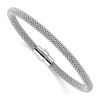 Black Bow Jewelry Sterling Silver 5mm Popcorn Mesh Chain Bracelet, 7.5 Inch - 3 of 4