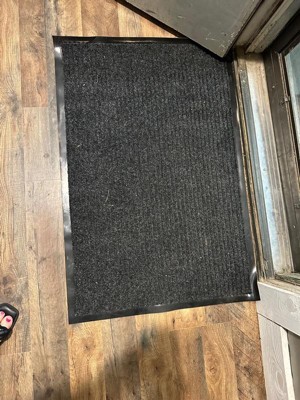 Envelor Indoor Outdoor Doormat Grey 24 in. x 36 in. Chevron Floor