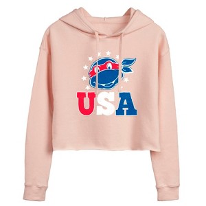 Women's - Teenage Mutant Ninja Turtles - USA Raphael Cropped Graphic Hoodie - 1 of 3
