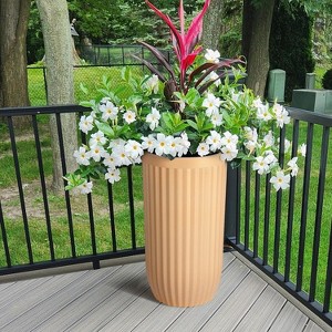 31inch Self Watering Pots,Outdoor Tall Planters Set of 2 with Water Level Monitor,Large Plant Pots for Indoor Plants,Home,Office,Patio,Porch,Garden - 1 of 4