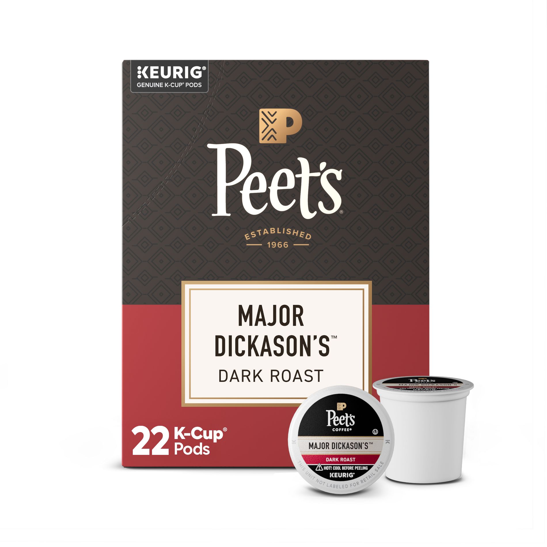 Peet's Coffee Major Dickason Dark Roast Single Serve Coffee Pods
