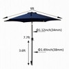 Sapphtopaz 9Ft Patio Umbrella Beach Umbrella Sun Shades with Crank and Push Button Tilt 6 Sturdy Ribs for Garden, Beach, Backyard - 2 of 4