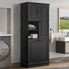 67" Tall Storage Cabinet with 2 Doors, Adjustable Shelves and Large Flip-Out Basket, Bathroom Cabinet for Living Room or Dining Room-Tanpinhause - 2 of 4