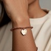 Anna-Kaci Beaded Bracelet with Dual Heart Charms Elegant Polished Metal Accents Adjustable Chain Detail for a Refined Modern Look - Gold - 3 of 4