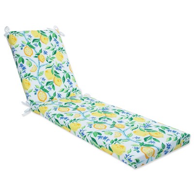 80" x 23" Outdoor/Indoor Chaise Lounge Cushion Lemon Tree Yellow - Pillow Perfect