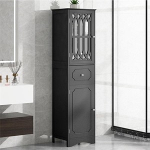 Tall Bathroom Cabinet, Bathroom Storage Cabinets With Drawer And Doors And Adjustable Shelf-Cuddlewood - 1 of 4