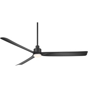 Casa Vieja 60" Sailplane Modern Indoor Outdoor Ceiling Fan 3 Blade LED Light Remote Control Matte Black Finish Bedroom Patio Living Room Damp Rated - 1 of 4