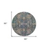 Green Navy Blue And Ivory Oriental Washable Indoor Outdoor Area Rug - 3 of 4