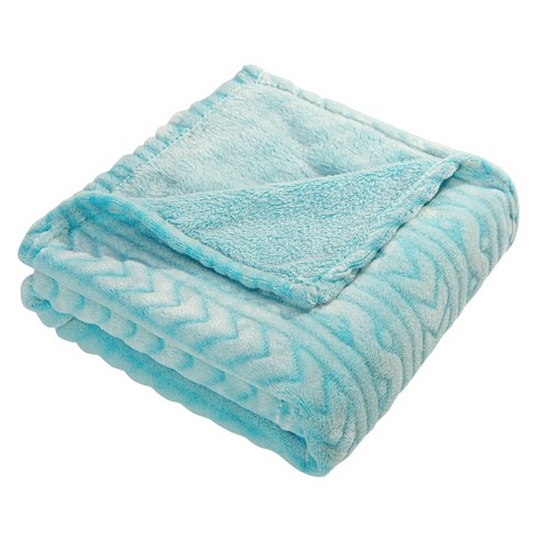 Plush Flannel Baby Blanket, Wave Pattern Toddler Blanket, 30x40 Inches - NTBAY - image 1 of 4