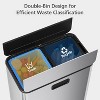56L (14.8 Gallon) Step-On Dual Compartment Kitchen Trash Can – Slim Stainless Steel Bin with Butterfly Pedal Lid (2 × 7.4 Gallon) - 3 of 4