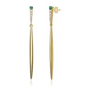 Guili Sterling Silver Icicle Spike Dangle Earrings with Colored Cubic Zirconia – A Striking and Fashionable Jewelry Piece for a Bold, Trendy Look - 1 of 3