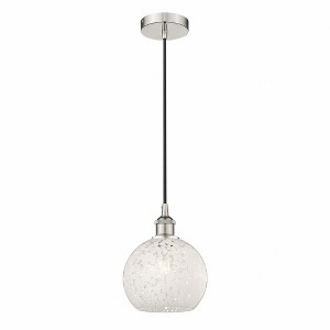 White Mouchette - 1 Light Cord Hung Mini Pendant In Modern Style-10 Inches Tall and 8 Inches Wide - 1 of 1