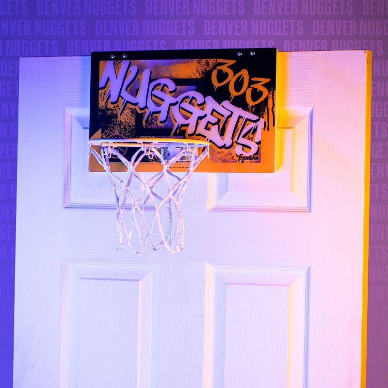 NBA Denver Nuggets Over The Door Mini Basketball Hoop, 2 of 7