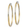 Black Bow Jewelry 2.5mm, Twisted Hoop Earring in 14k Gold and Rhodium 45mm (1 3/4 Inch) - 2 of 4