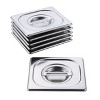 BIRDROCK HOME Stainless Steel Steam Table Pan Lids, 24 Gauge Steel, Fits 1/6-Size Hotel Pans, Perfect for Meal Prep, Cooking & Food Storage (6 Pack) - 3 of 4