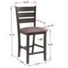 TiramisuBest Industrial Counter-Height Bench - Light Gray Foam-Cushioned Seat for Kitchen & Dining - 4 of 4