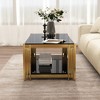 47" Glass & Steel Rectangular Coffee Table - 4 of 4