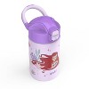 Zak Designs 14 fl oz Stainless Steel Vacuum Insulated Princess Water Bottle: Kids & Toddler, Dishwasher-Safe, Purple - 3 of 4