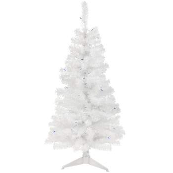 Northlight 4' Pre-Lit Slim White Pine Artificial Christmas Tree - Blue Lights