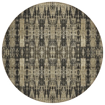 Black Taupe And Beige Moroccan Washable Indoor Outdoor Area Rug