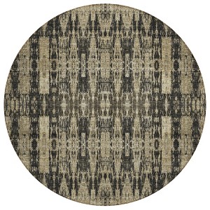Black Taupe And Beige Moroccan Washable Indoor Outdoor Area Rug - 1 of 4