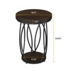 Resenkos Sofa Side End Table, End Table, Couch Table,Round End Table, Industrial Accent Side Table with Storage Shelf,Brown & Black - 3 of 3