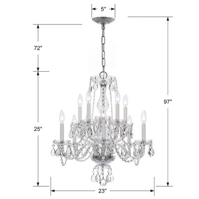 Polished Chrome Crystal 10-Light Candle Chandelier