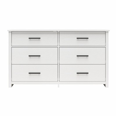 Image of RealRooms EZ Build Brookshore Wide 6-Drawer Dresser, White