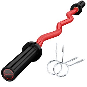 Olympic EZ Curl Barbell Bar, 47" EZ Curl Bar for Weight Lifting, Biceps, triceps, Back/Leg Muscle Group exercise (500lb Weight Capacity) - 1 of 4