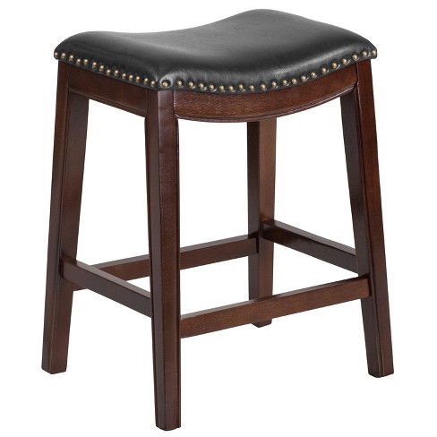 Merrick Lane 26 Backless Saddle Style Counter Stool Traditional