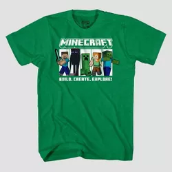 Boys' Minecraft Short Sleeve Graphic Shirt - Heathered Green