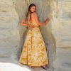 Women's Yellow Tropical Sweetheart Twist & Keyhole Maxi Dress - Cupshe - 3 of 3