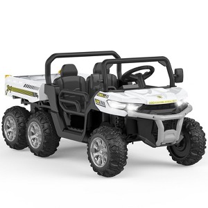 24V Kids Ride On Dump Truck,4WD 2 Seater Ride On Truck with Dump Bed/Tailgate/Shovel,6 Wheels Ride on Truck with Remote Control Gift for Boys Girls - 1 of 4
