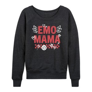 Women's - Instant Message - Emo Mama Lightweight French Terry Wide Neck Long Sleeve Shirt - 1 of 4