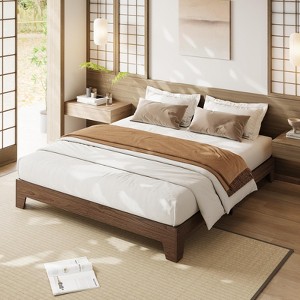 Wood Platform Bed Frame, Wood Slat Support, No Box Spring Needed, Easy Assembly, Noise-Free Design, Underbed Space for Storage - 1 of 4